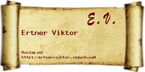 Ertner Viktor névjegykártya